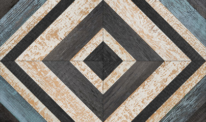 Weathered wood texture background. Vintage wooden floor made of barn boards. 