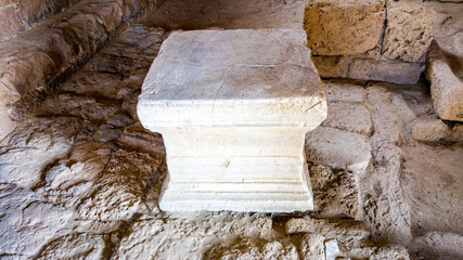 Remnants of marble pillars and columns, Caesarea, Israel