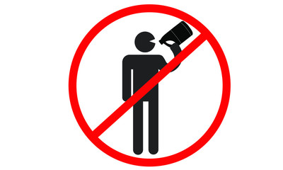 Do not drink or ingest disinfectants symbol or warning vector clip art 