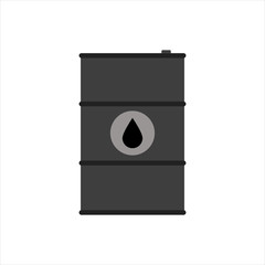 oil black barrel icon over white background, flat style, vector illustration