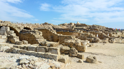 Fototapeta na wymiar Ruins of building, Caesarea, Israel