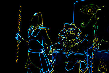Neon costume, neon lights, light show