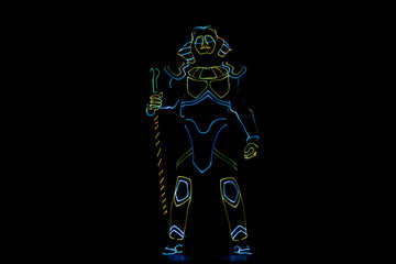 Pharaoh light show, neon lights.