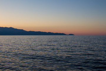 Fototapeta na wymiar Sunset at the seaside, Heraklion, Crete