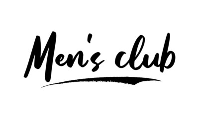 Men's club Calligraphy Black Color Text On White Background