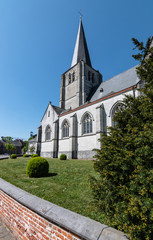 Church of St Lambertus in town centre of Heist-op-den-Berg, Belgium. Beautiful  protected monument on top of the hill.