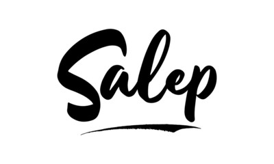 Salep Calligraphy Black Color Text On White Background
