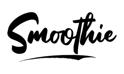 Smoothie Calligraphy Black Color Text On White Background