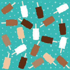 Ice cream seamless pattern. Chocolate ice cream