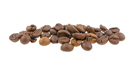 coffee beans heap on a white background isolated