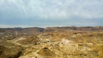 High angle of Masada, Judean Desert, Israel