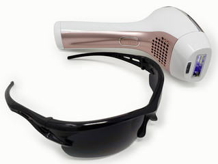 Laser Hair Remover and Laser Safety Glasses with Clipping Path