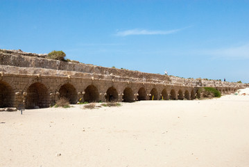 Roman aqueduct, Caesarea, Israel.