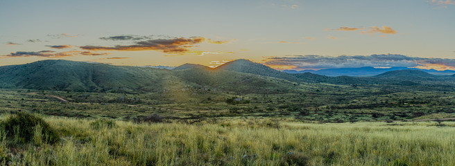 Sunrise panorama of the wilderness landscape of Arizona in the Aqua Fria National Monument.