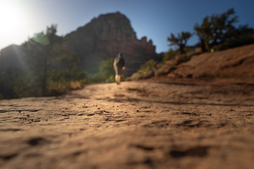 hiking in the desert