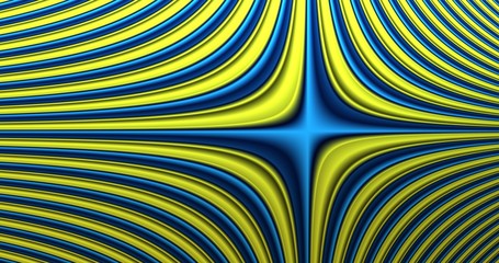 Asymptotic curves background. 3d. Dark and shiny. Yellow and blue.