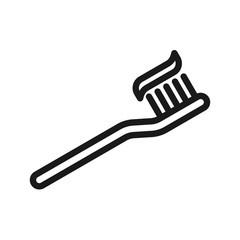 toothbrush icon in trendy flat design