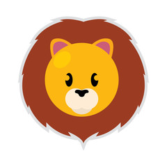 Isolated cute lion cartoon