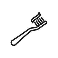 toothbrush icon in trendy flat design