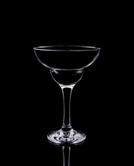 Cocktail glass on black background