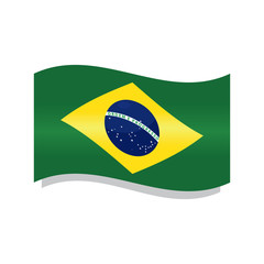 Waving flag of Brazil