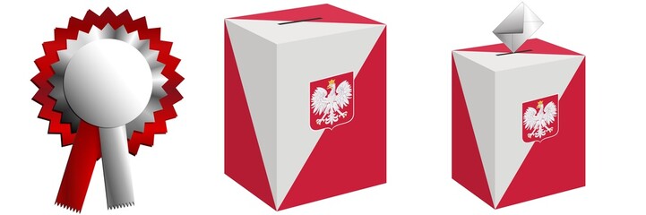 The ballot box for the pre-Roman elections in Poland and cotillion-style decorations for national holidays.