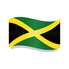 Waving flag of Jamaica
