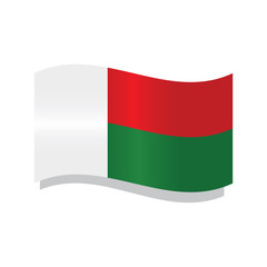 Waving flag of Madagascar