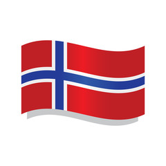 Waving flag of Norway