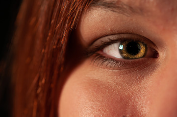 Close up woman eyes