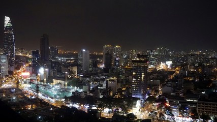 Fototapeta na wymiar skyline of ho chi minh city at night