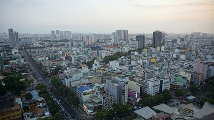 Fototapeta na wymiar skyline of ho chi minh city at dusk