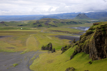 Vik / Iceland - August 15, 2017: Dyrholaey promontory view, Vik, Iceland, Europe