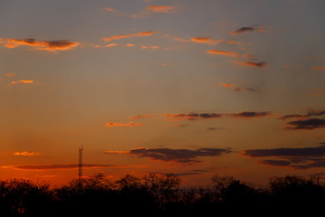 Fototapeta premium sunset over the lake