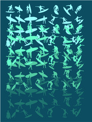 summer sports surfer print and embroidery graphic design vector art