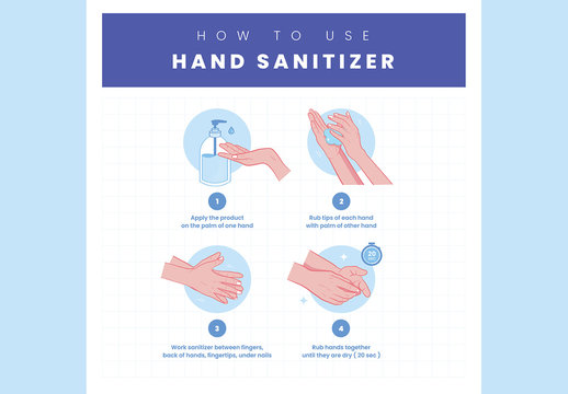 How to Use Hand Sanitizer Graphic Illustration