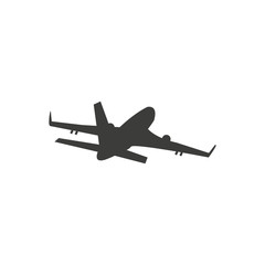 Fototapeta na wymiar Airplane flight tickets air fly travel takeoff silhouette element. Plane symbol. Travel icon. Flat design.