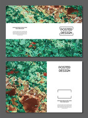 Poster templates. Abstract universal designs set with marble texture