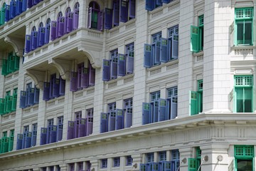 Obraz premium colorful wooden window shutters in singapore