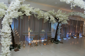 wedding glass with flowers in nice design