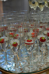 wedding glass with flowers in nice design