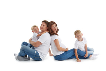 Obraz premium Happy family with two children