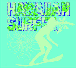 surfer palm beach graphic design vector art