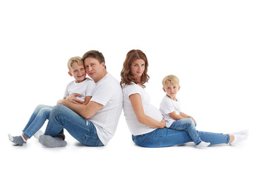 Obraz premium Happy family with two children