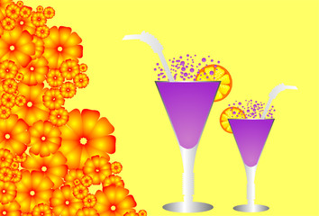 cocktail glasses graphic design vector art