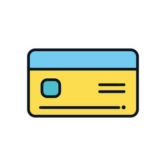 credit card icon, color line style