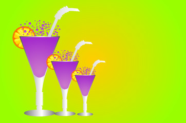 cocktail glasses graphic design vector art