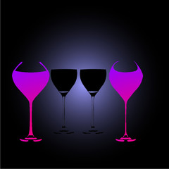 cocktail glasses graphic design vector art