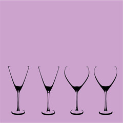 cocktail glasses graphic design vector art