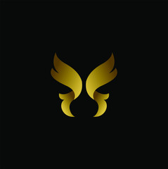 Golden Butterfly Vector Logo Concept